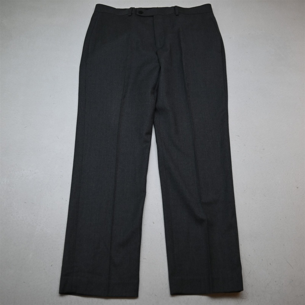 Lauren Ralph Lauren 34x30 Gray 100% Wool Flannel Straight Dress Mens Pants